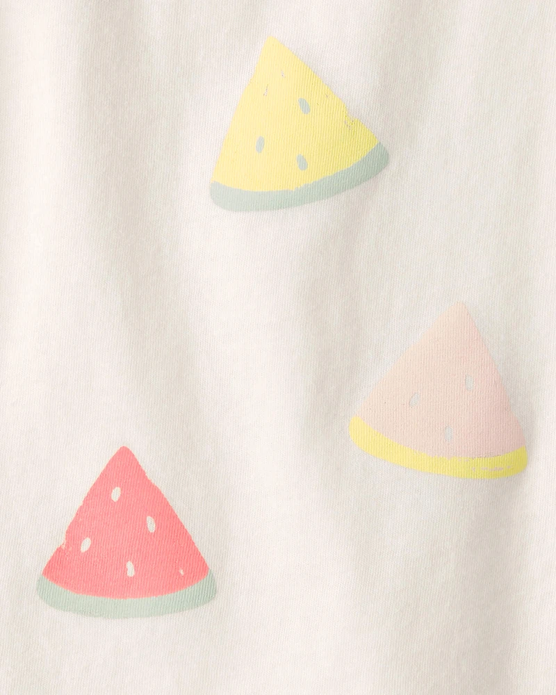 Toddler Girl Watermelon Graphic Tee - Cream
