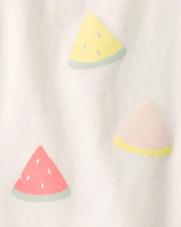 Toddler Girl Watermelon Graphic Tee - Cream