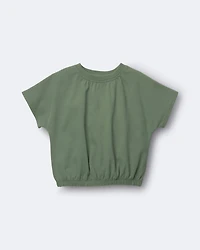 Toddler Girl Cinched-Waist Top - Olive