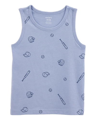 Toddler Baseball Graphic Tank - Blue