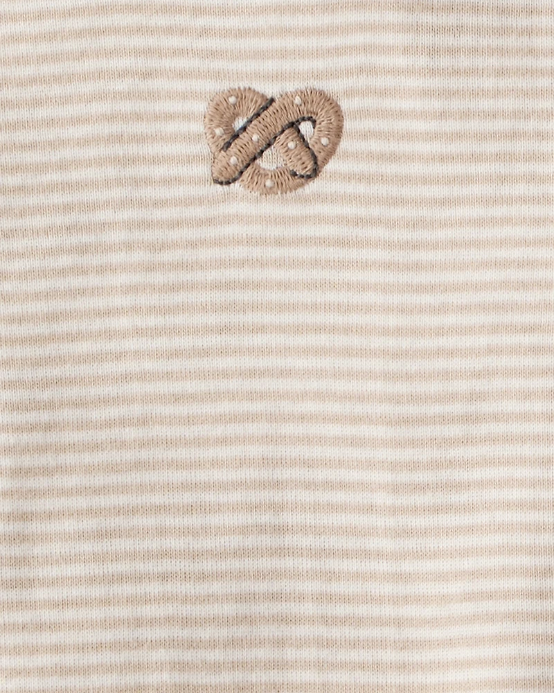 Baby 4-Pack Snack Time Long-Sleeve Multipack Bodysuits - Blue/White/Brown