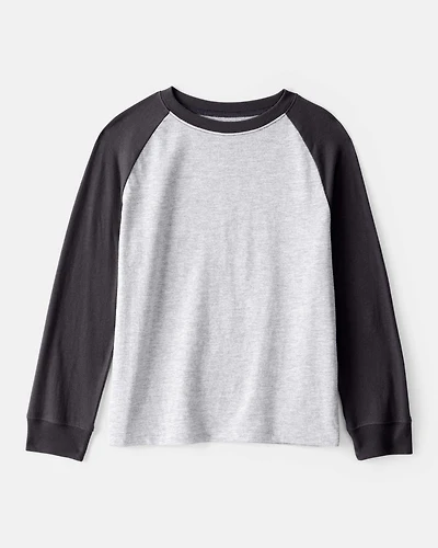 Boys Long-Sleeve Raglan Tee - Charcoal
