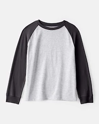 Boys Long-Sleeve Raglan Tee - Charcoal