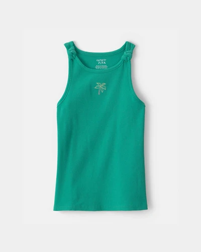 Girls Palm Tree Tank Top - Green