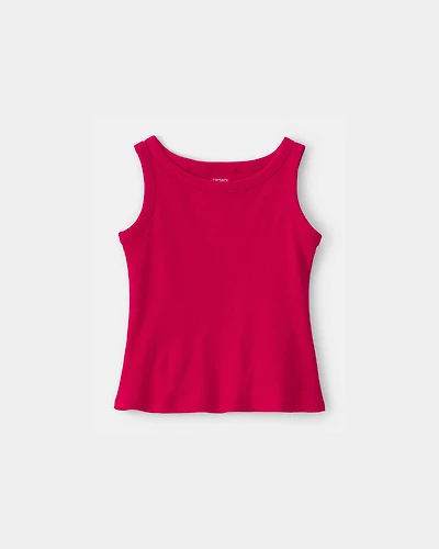 Girls Rib Tank Top - Red