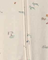 Baby Boy 2-Pack Safari Snug Fit Sleepers - Blue/Ivory