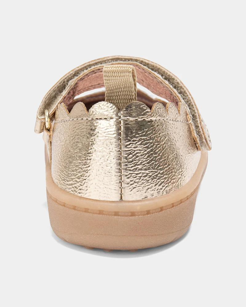 Baby Girl Every Step® First Walker Shiny Dress Shoes - Gold