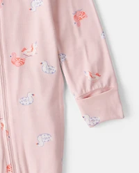 Baby Girl Flamingo PurelySoft™ Snug Fit Sleeper - Pink