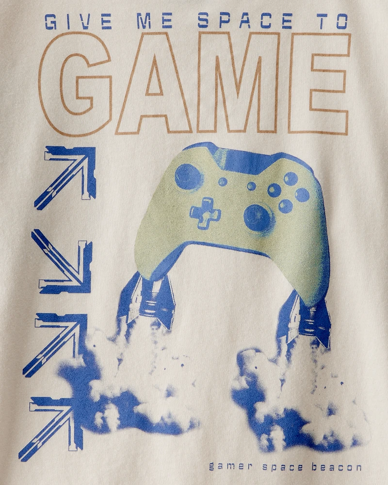 Boys Galactic Gamer Long-Sleeve Tee - Cream