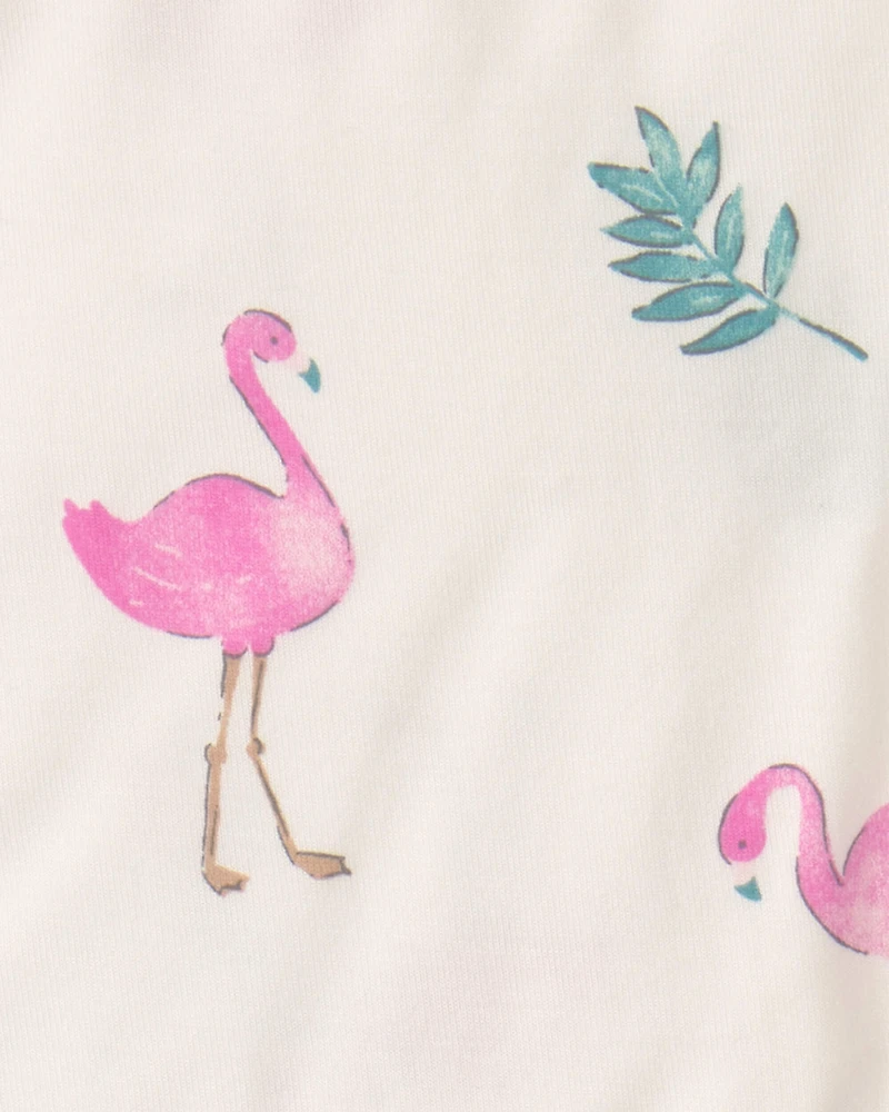 Baby Girl 2-Pack Flamingo PurelySoft Short-Sleeve Romper - Pink/Ivory