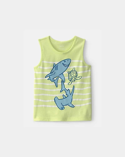 Baby Boy Shark Graphic Tank - Green
