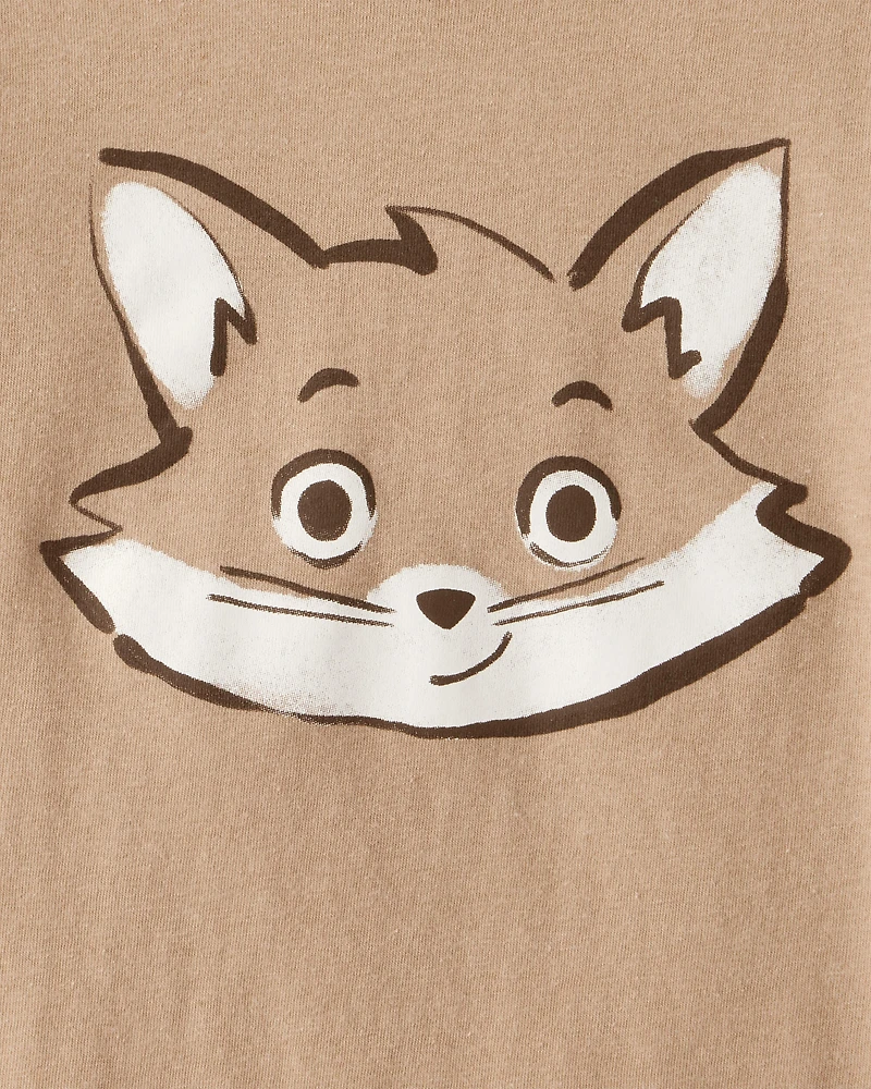 Toddler Boy Fox Long-Sleeve Graphic Tee - Brown