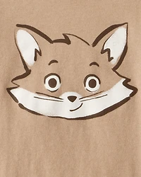 Toddler Boy Fox Long-Sleeve Graphic Tee - Brown