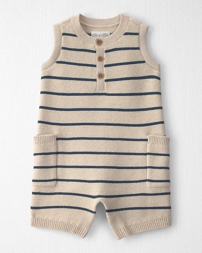 Baby Organic Cotton Knit Romper Stripes
