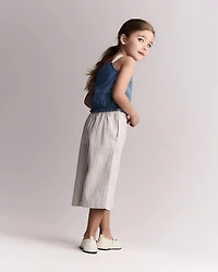 Toddler Girl Smocked Peplum Top Chambray
