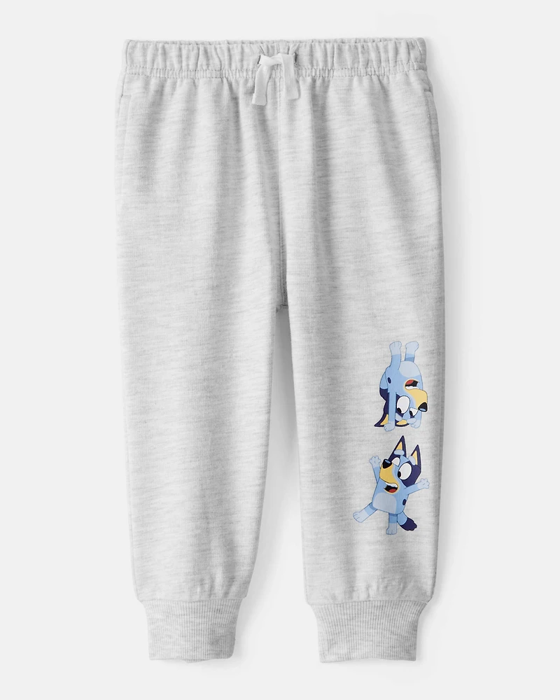 Baby Neutral Bluey French Terry Drawstring Joggers - Grey