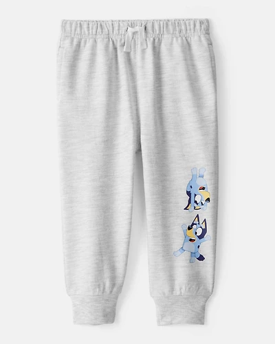 Baby Neutral Bluey French Terry Drawstring Joggers - Grey