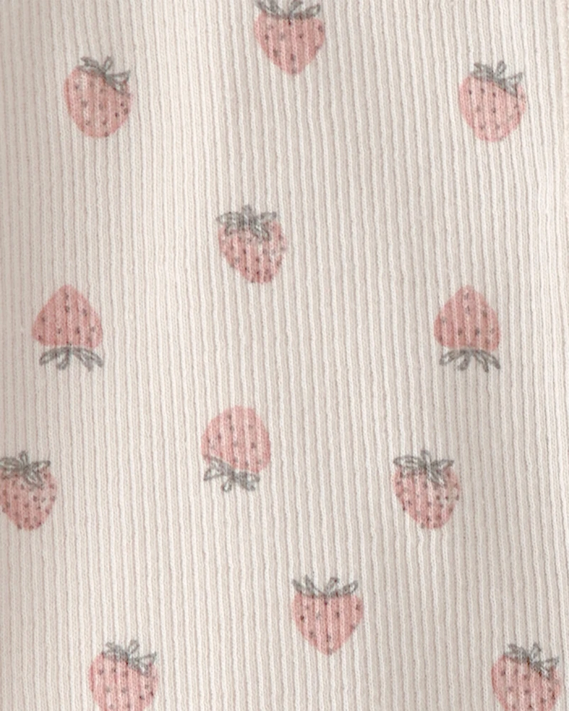 Baby Girl Organic Cotton Sleeper Pyjama Strawberry-Print
