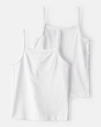 Girls 2-Pack Cami Tank Tops- White