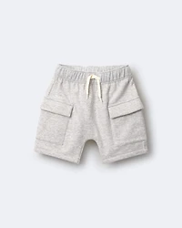 Toddler Boy French Terry Cargo Shorts - Heather Grey