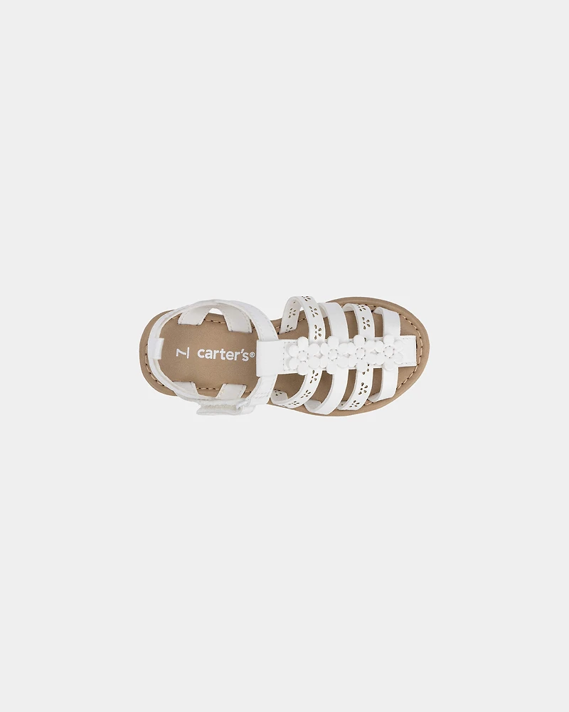 Toddler Girl Floral Sandals - White