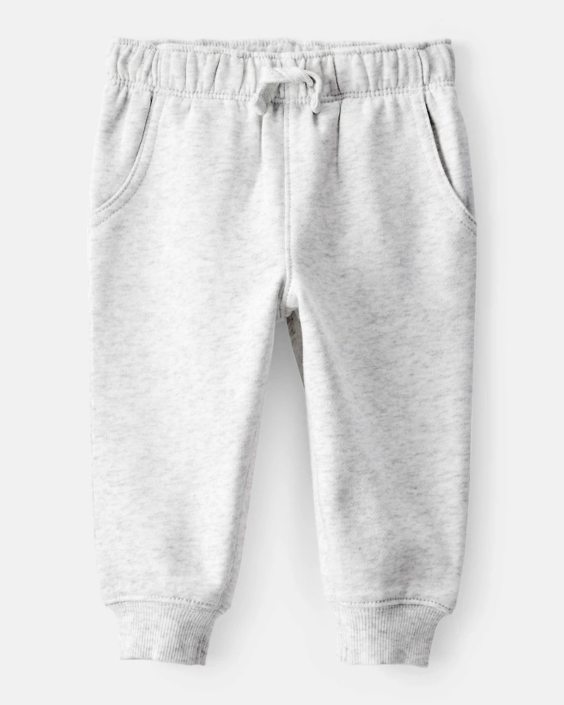 Baby Boy Solid Fleece Cotton Jogger - Grey