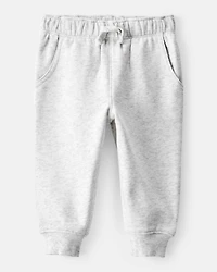 Baby Boy Solid Fleece Cotton Jogger - Grey