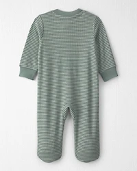 Baby Organic Cotton Ribbed Sleeper Stripes