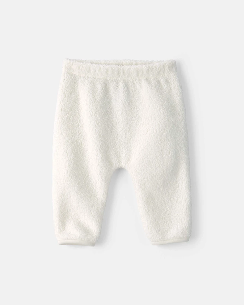 Baby 2-Piece Bear Fleece Long-Sleeve Top & Pant Set - Cream
