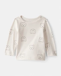 Baby Boy 2-Piece Bear Sherpa Long-Sleeve Overall Set - Brown