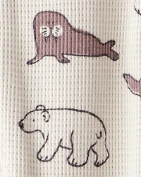 Baby Waffle Knit Sleep & Play Pyjamas Made with Organic Cotton Artic Friends Print