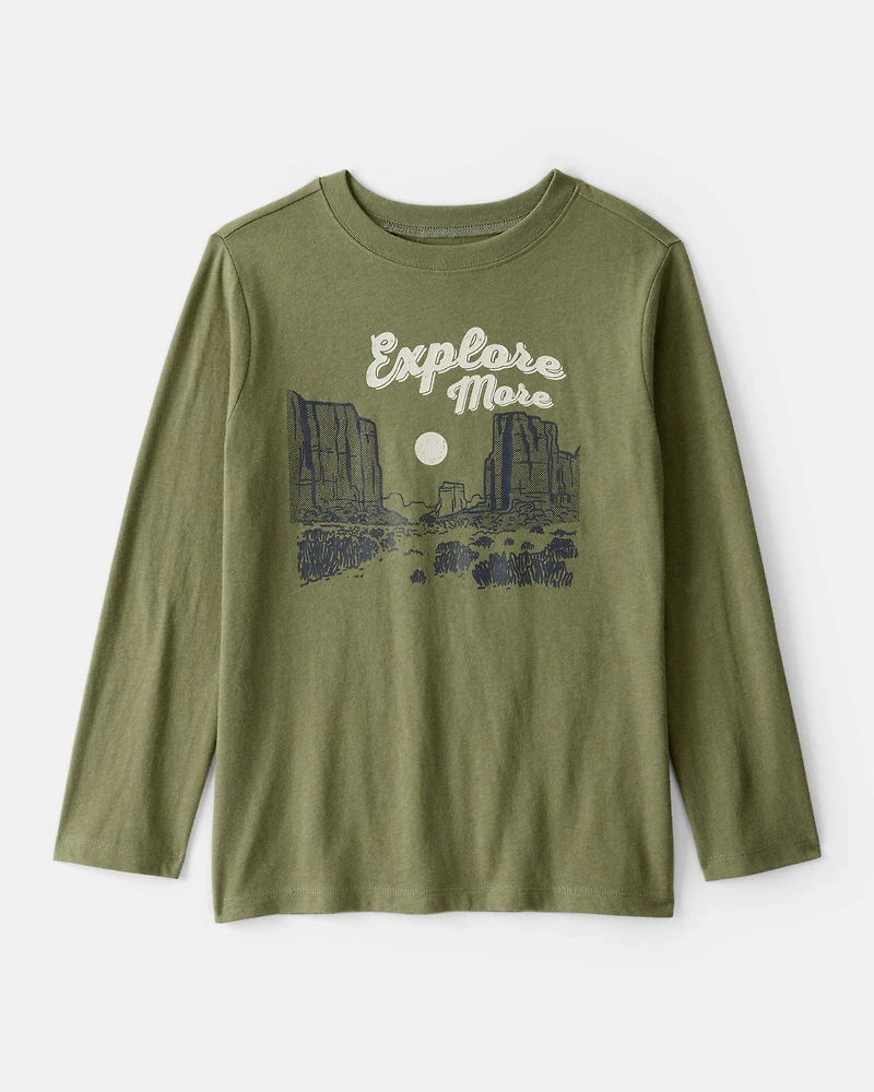 Boys Explore Long-Sleeve Graphic Tee - Green