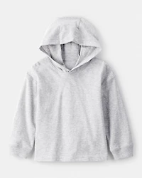 Toddler Boy Cotton Long-Sleeve Hooded Top - Grey