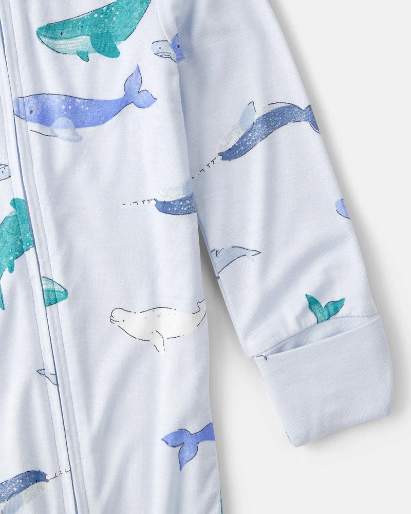 Baby Whale PurelySoft 2-Way Zip Snug Fit Sleeper - Blue