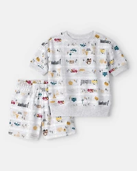 Toddler Boy 2-Piece ©Disney/Pixar Cars French Terry Top & Short Set - Grey
