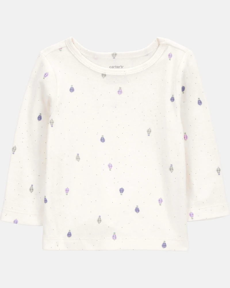 Baby Girl 2-Piece Long-Sleeve Tee & Coverall Set