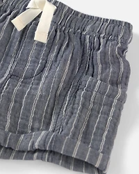 Baby Boy 2-Piece Organic Cotton Gauze Short Set Cream