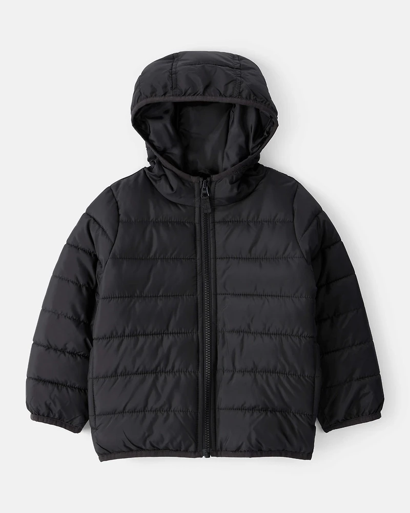 Toddler Hooded Puffer Jacket - Black