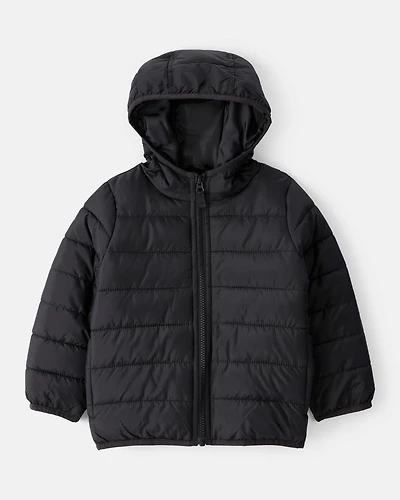 Toddler Hooded Puffer Jacket - Black