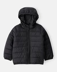 Toddler Hooded Puffer Jacket - Black