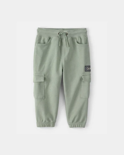 Baby Boy 'Camp Dino' French Terry Cargo Joggers - Green