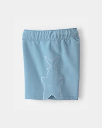 Toddler Boy Shark French Terry Shorts - Blue