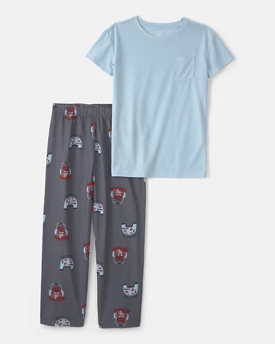 Boys Gaming Loose Fit 2-Piece Pyjama Set - Blue/Grey