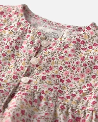 Baby Girl Organic Cotton Dobby Dress Floral