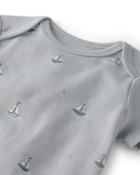 Baby 3-Pack Organic Cotton Bodysuits Sail Away Print