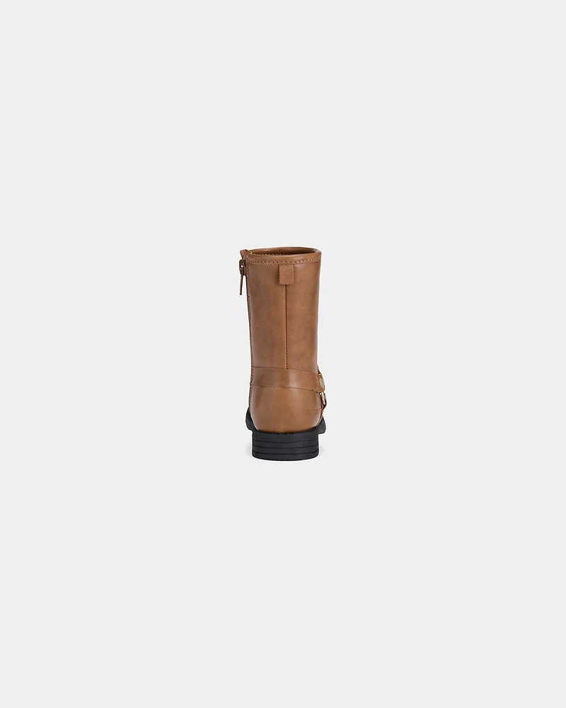 Girls Heart Riding Boots - Brown