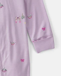 Baby Girl Fairytale 2-Way Zip PurelySoft Sleeper - Purple