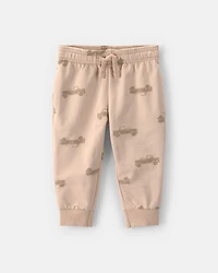 Baby Boy Truck French Terry Jogger - Beige