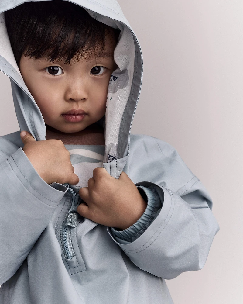 Toddler Hooded Rain Pullover - Pale Blue