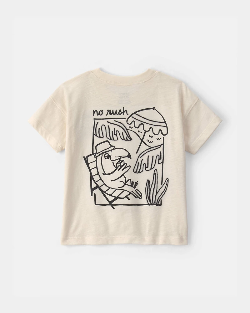 Toddler Boy Toucan Tropical Graphic Tee - Cream